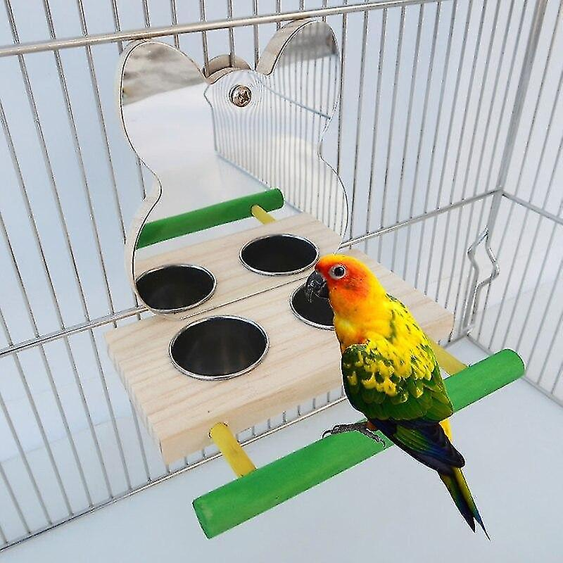 Foto 6 pulgar | Juguete Con Espejo Para Loros, Con Marcos De Alimentación De Acero Inoxidable Y Percha En Jaula Para - Venta Interna