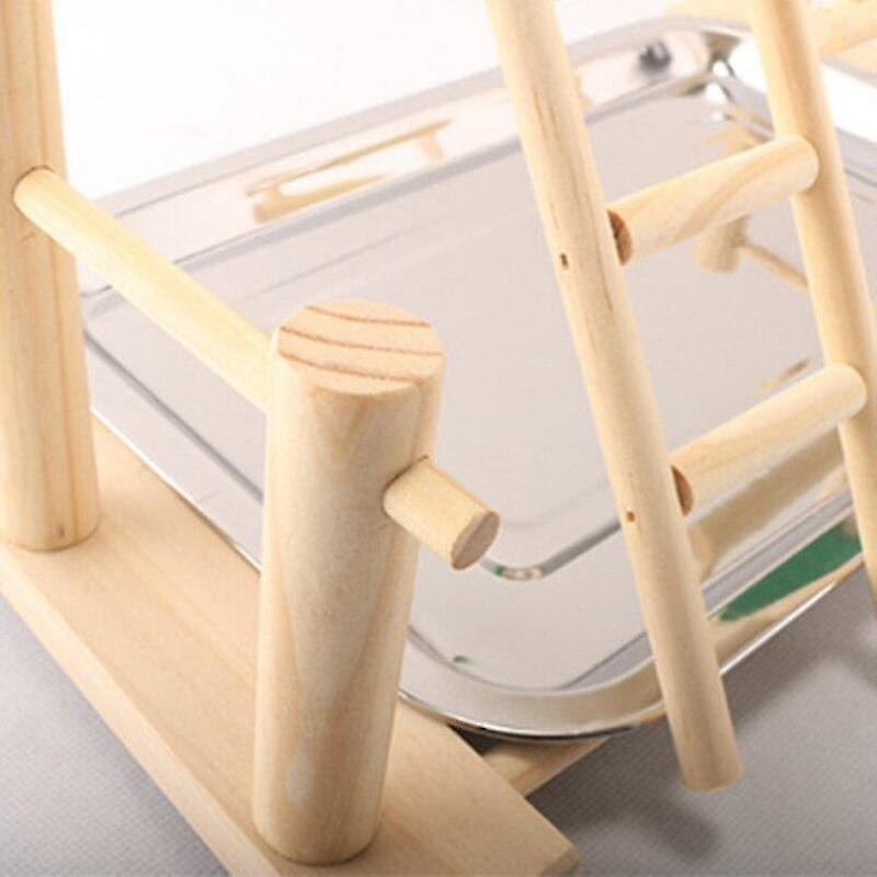 Foto 6 pulgar | Centro De Actividades Con Soporte De Madera De Loro Huoguo Para Pájaros Con Escalera - Venta Internacional.