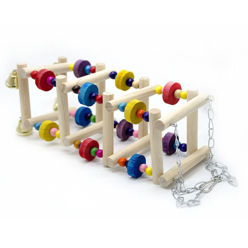 Foto 4 pulgar | Escalera Giratoria De Madera Para Loros Con Forma De Pájaro Con Campana Y Bloque Para Morder - Venta Internacional.
