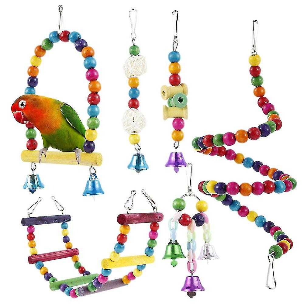 Foto 2 pulgar | Juego De 6 Campanas Giratorias Bird Toys Huoguo Con Forma De Loro, Coloridas, Con Forma De Loro - Venta Internacional.