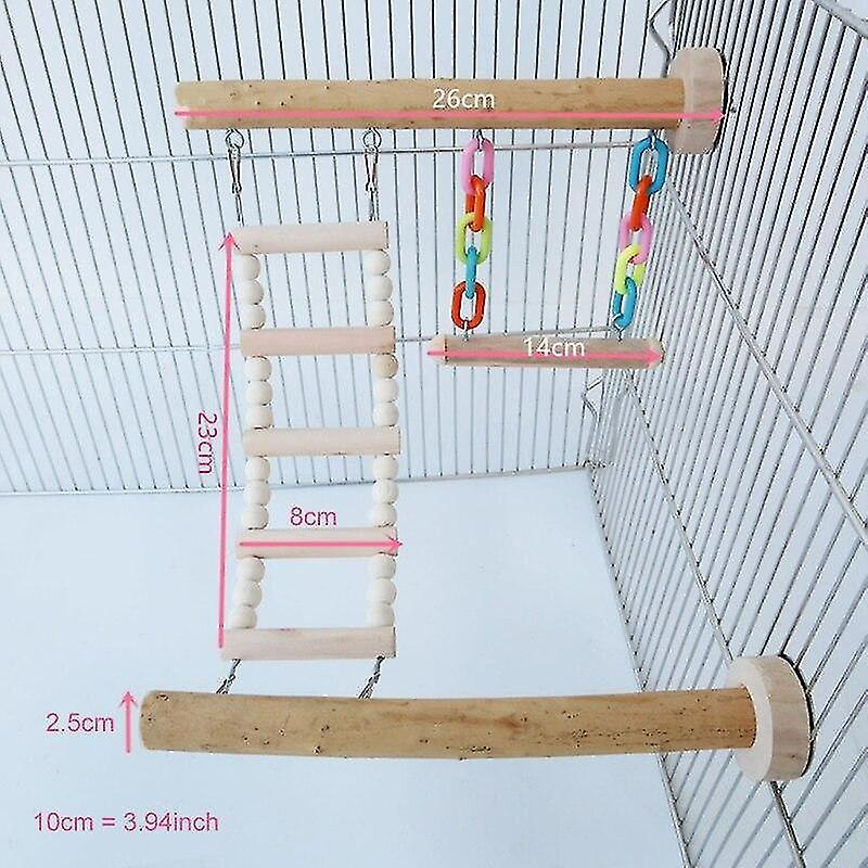 Foto 3 pulgar | Escalera Para Subir Con Forma De Percha Para Pájaros, De Madera, Con Forma De Loro - Venta Internacional.