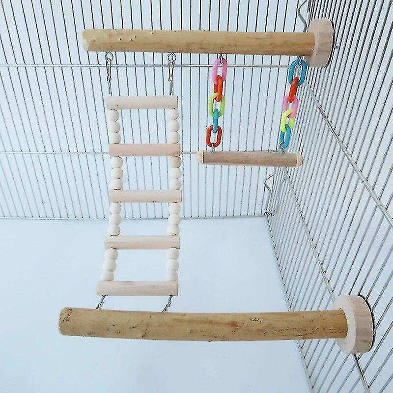 Foto 5 pulgar | Escalera Para Subir Con Forma De Percha Para Pájaros, De Madera, Con Forma De Loro - Venta Internacional.