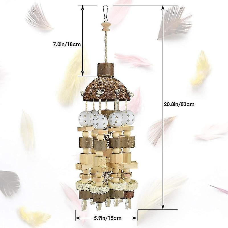 Foto 3 pulgar | Juguete Para Pájaros Huoguo, Pájaro Y Loro, Bloques De Madera Natural - Venta Internacional.