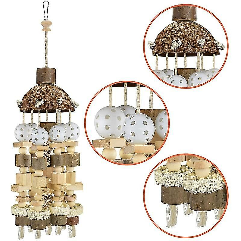 Foto 4 pulgar | Juguete Para Pájaros Huoguo, Pájaro Y Loro, Bloques De Madera Natural - Venta Internacional.