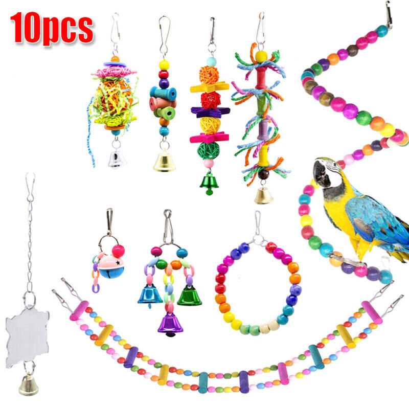 Foto 3 pulgar | Juego De Juguetes Parrot Bird, 10 Unidades, Pequeño Soporte De Escalera Para Jaula - Venta Internacional.
