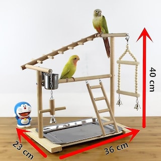 Foto 2 | Soporte De Percha Para Pájaros Con Comederos Para Loros Huoguo F3002 - Venta Internacional.