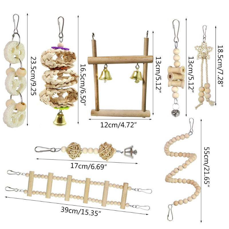 Foto 2 | Bird Toys Sanlin Beans, Juego De 8 Unidades, Para Colgar En Madera, Para Loro - Venta Internacional.