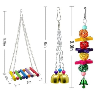 Foto 2 | Juego De Juguetes Para Pájaros De 7 Piezas Para Loros Y Accesorios Para Pájaros - Venta Internacional.