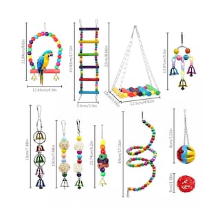 Foto 3 | Juguetes para Loros y Aves Eo Safe Imports Esi-17250 Multicolor con Escalera y Campana 15 Piezas