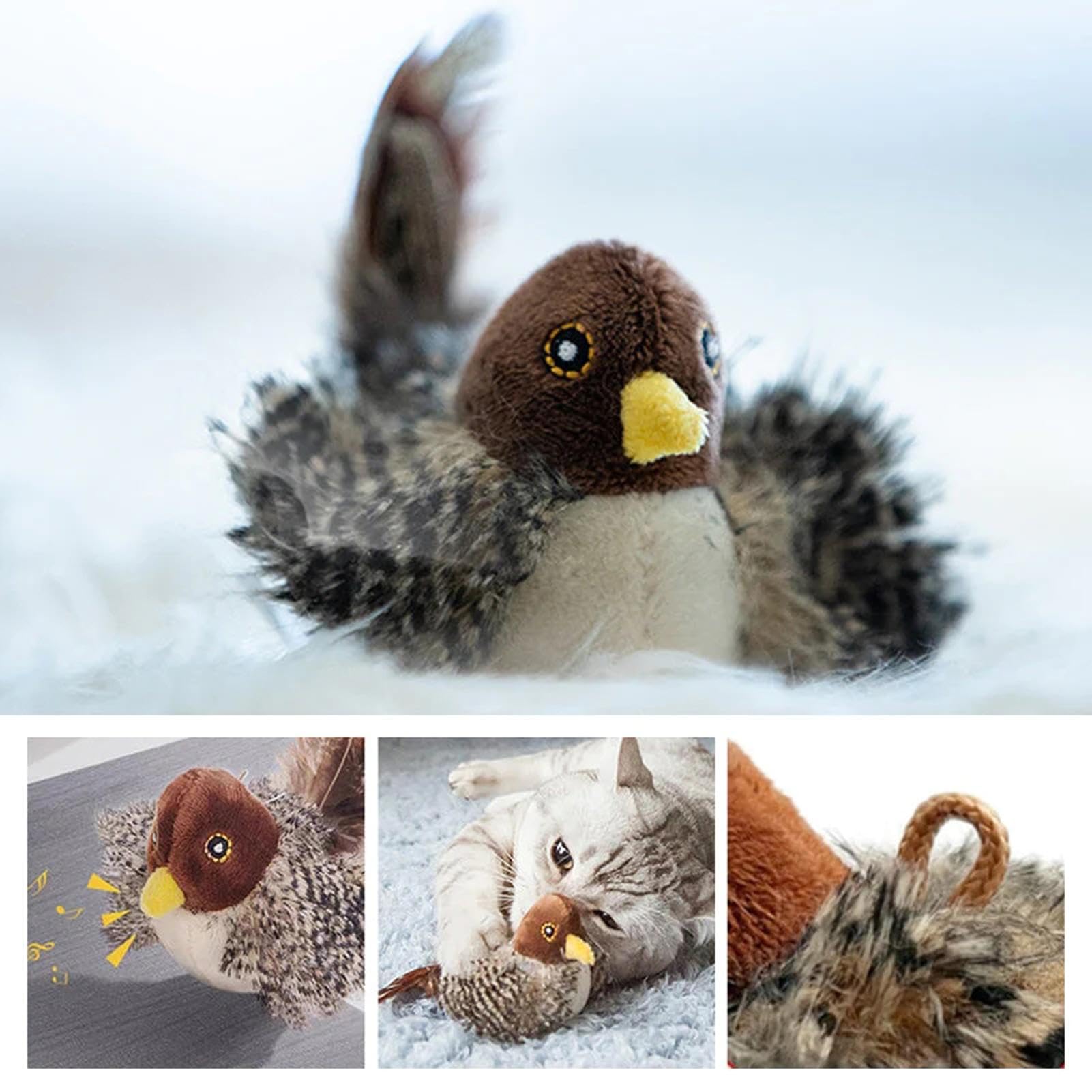 Foto 5 pulgar | Peluche Electrónico Con Simulación De Sonido De Pájaro Gorjeando Para Gatos - Venta Internacional.