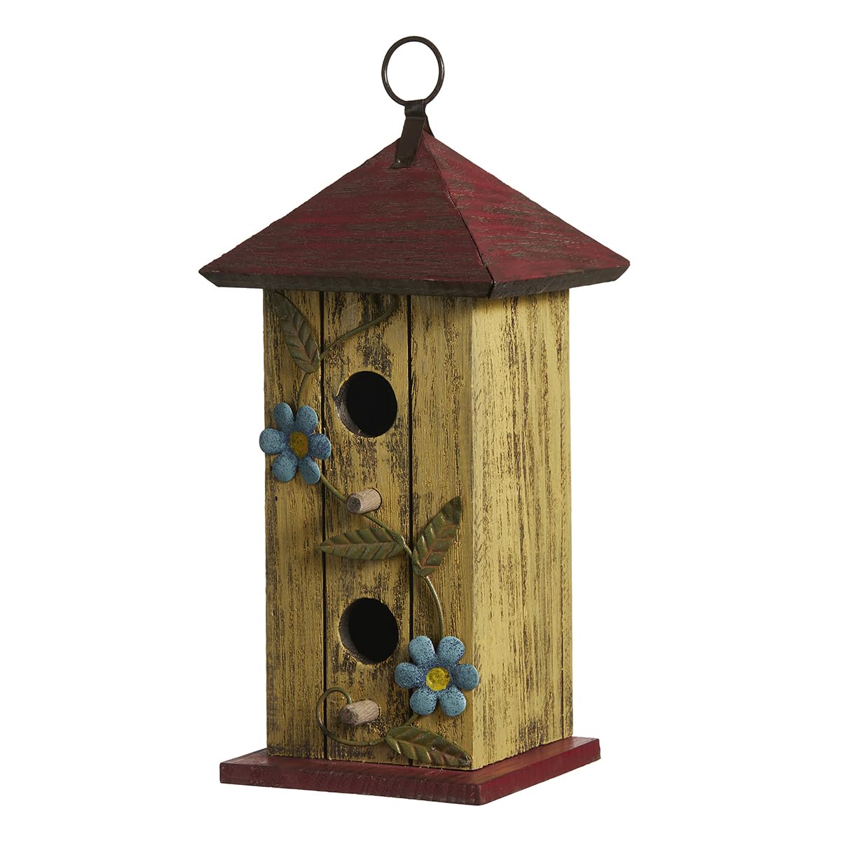 Foto 1 | Casa Colgante Decorativa Para Pájaros Glitzhome De Madera Pintada A Mano - Venta Internacional.
