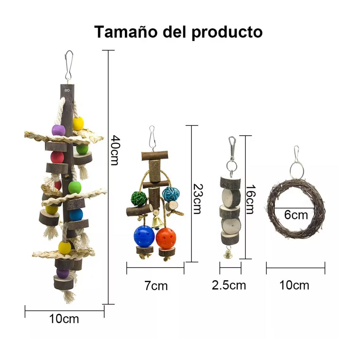 Foto 3 pulgar | Kit Juguetes Para Loro Pájaro Ave Campana Eo Safe Imports Esi-10844 Multicolor