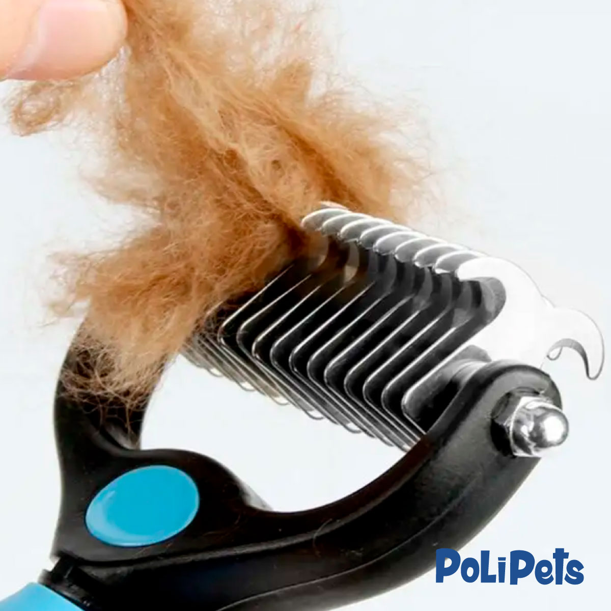 Foto 6 | Cepillo Peine 2 en 1 Poli Pets Azul Deslanador para Perro y Gato