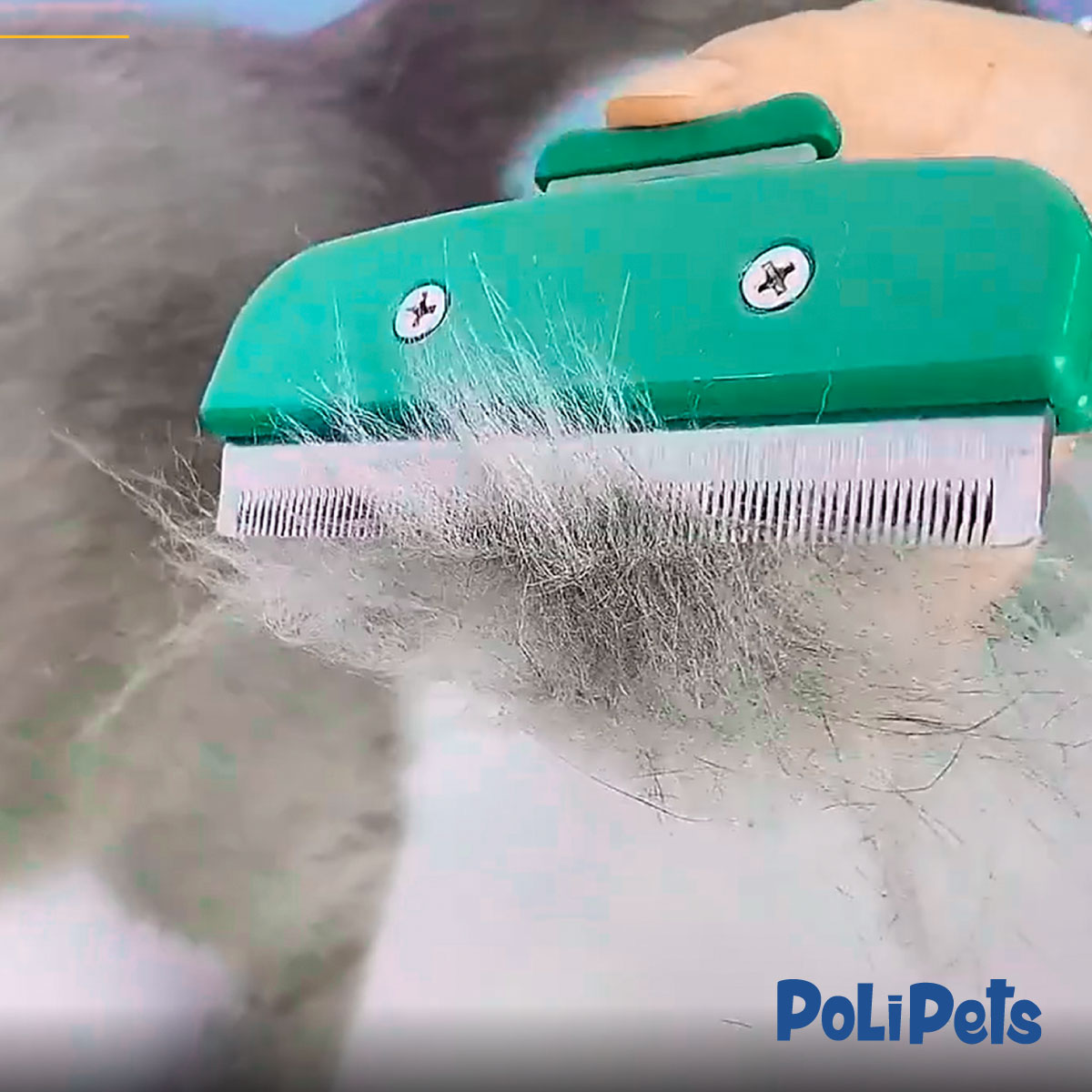 Foto 6 pulgar | Cepillo Peine Deslanador Poli Pets Verde para Perro y Gato