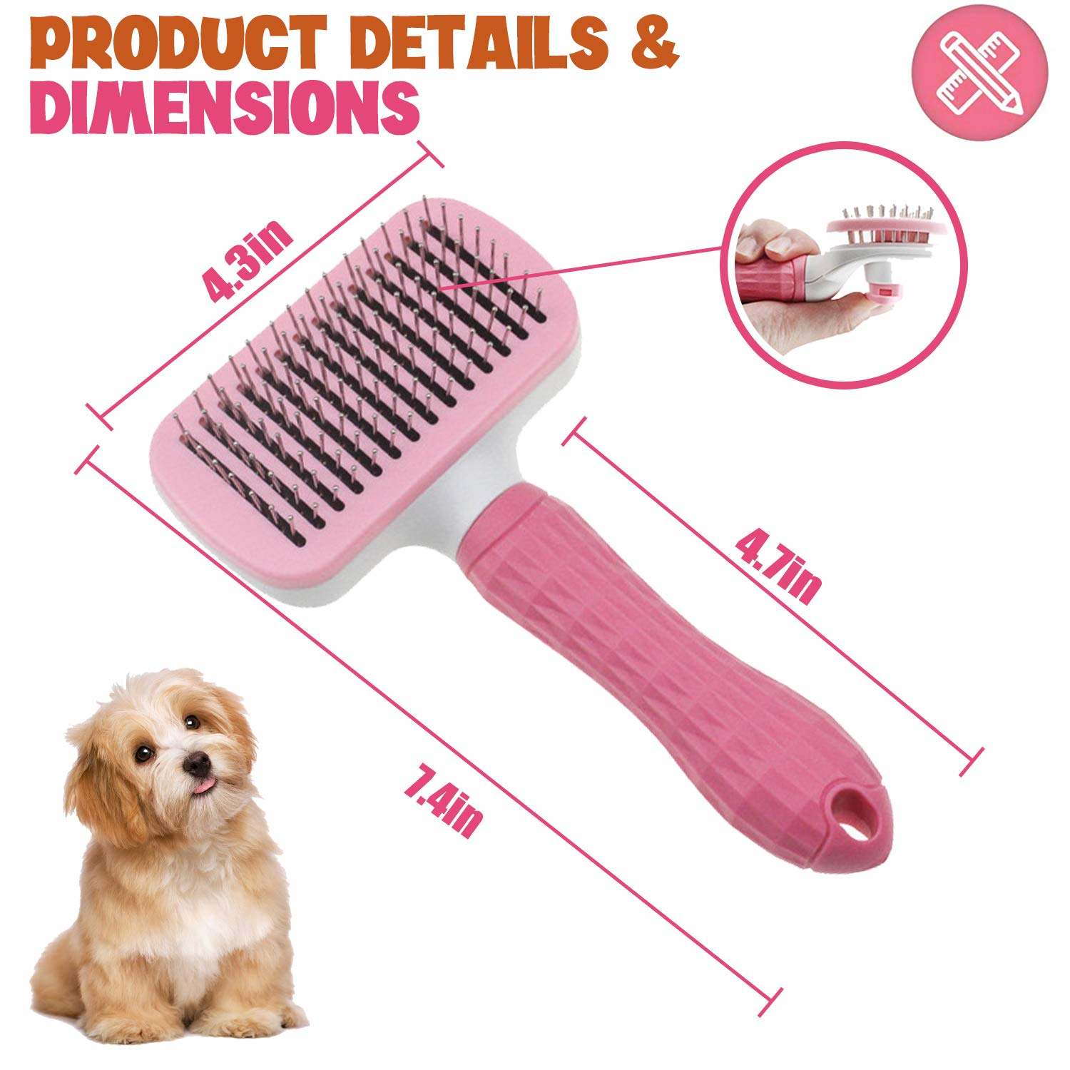 Foto 7 pulgar | Slicker Brush Jieyou, Autolimpiante, Para Perros Y Gatos - Venta Internacional.