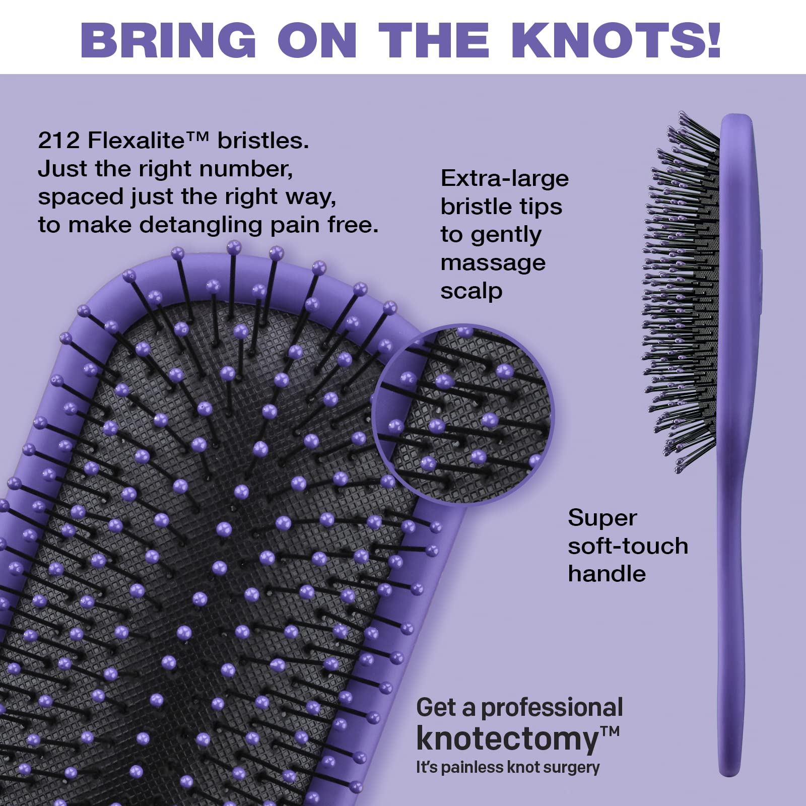 Foto 3 pulgar | Cepillo de Pelo Conair The Knot Dr. Wet & Dry Detangler Purpura - Venta Internacional