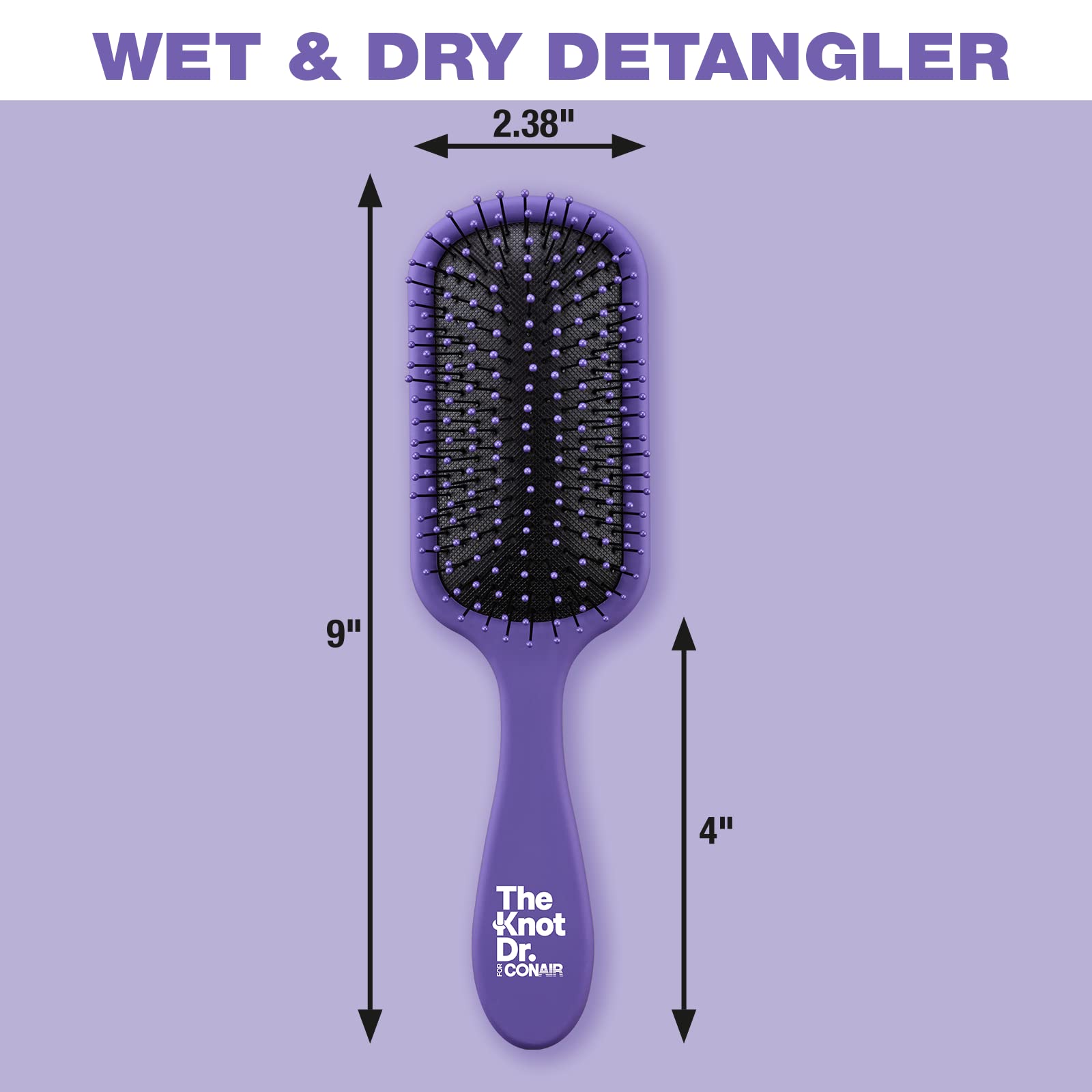 Foto 4 pulgar | Cepillo de Pelo Conair The Knot Dr. Wet & Dry Detangler Purpura - Venta Internacional