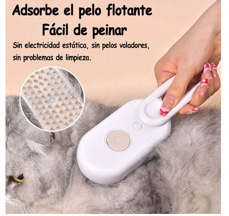 Foto 7 pulgar | 3 In 1 Depilación Cepillo De Vapor Para Gato Perro Mascota