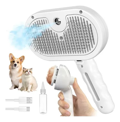 Cepillo Para Perros Y Gatos Vapor 3 En 1 Peine Para Mascota