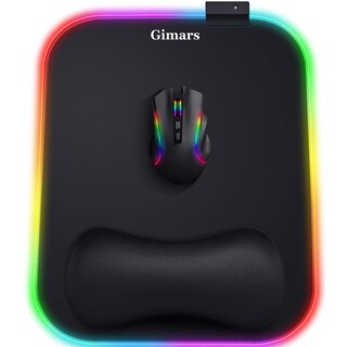 Foto 1 | Alfombrilla de Ratón RGB con Soporte para Reposamuñecas Gimars Extra Grande