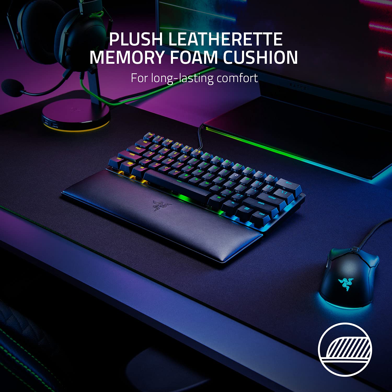 Foto 2 | Reposamuñecas Razer Ergonómico Para Miniteclados, Espuma Viscoelástica - Venta Internacional.