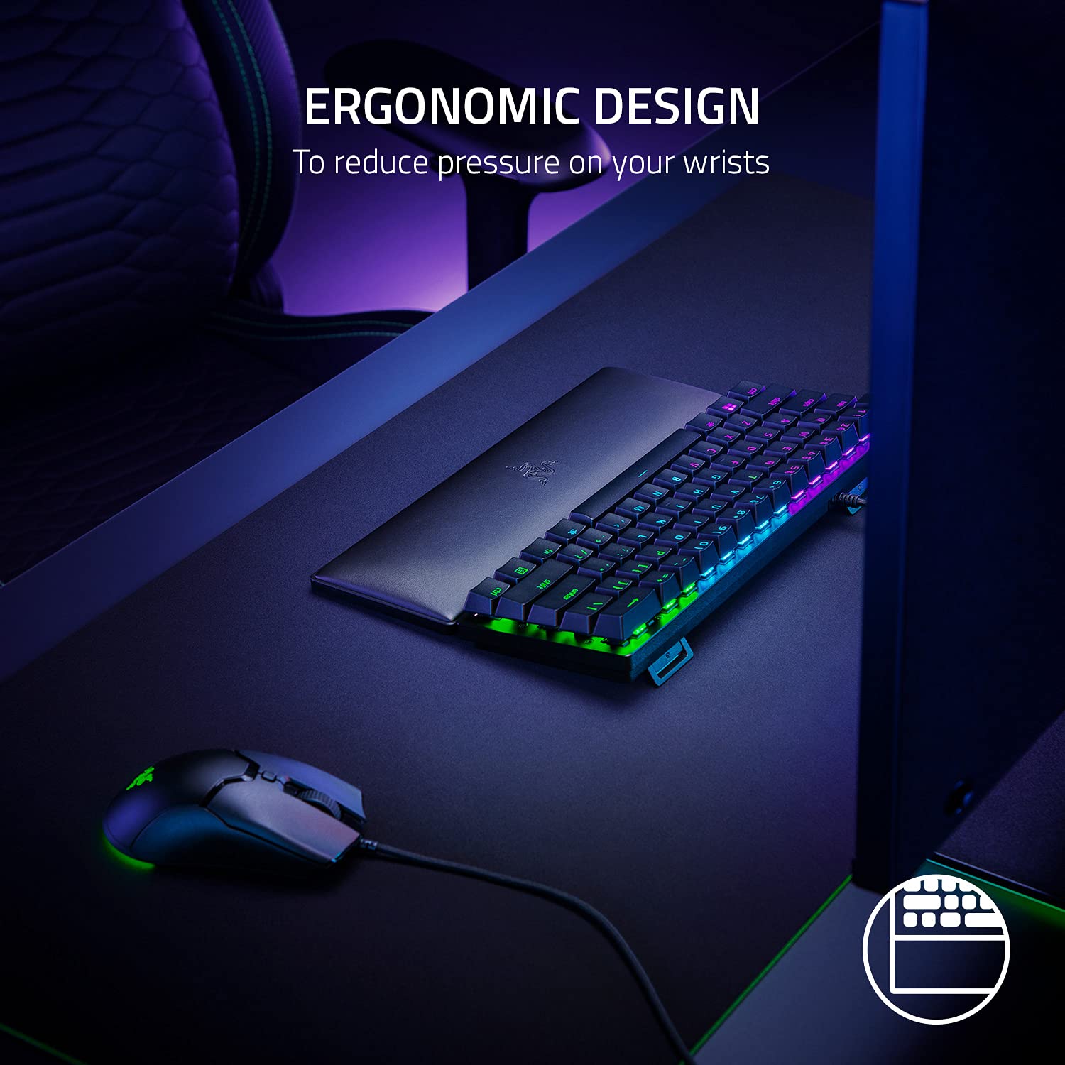 Foto 3 | Reposamuñecas Razer Ergonómico Para Miniteclados, Espuma Viscoelástica - Venta Internacional.