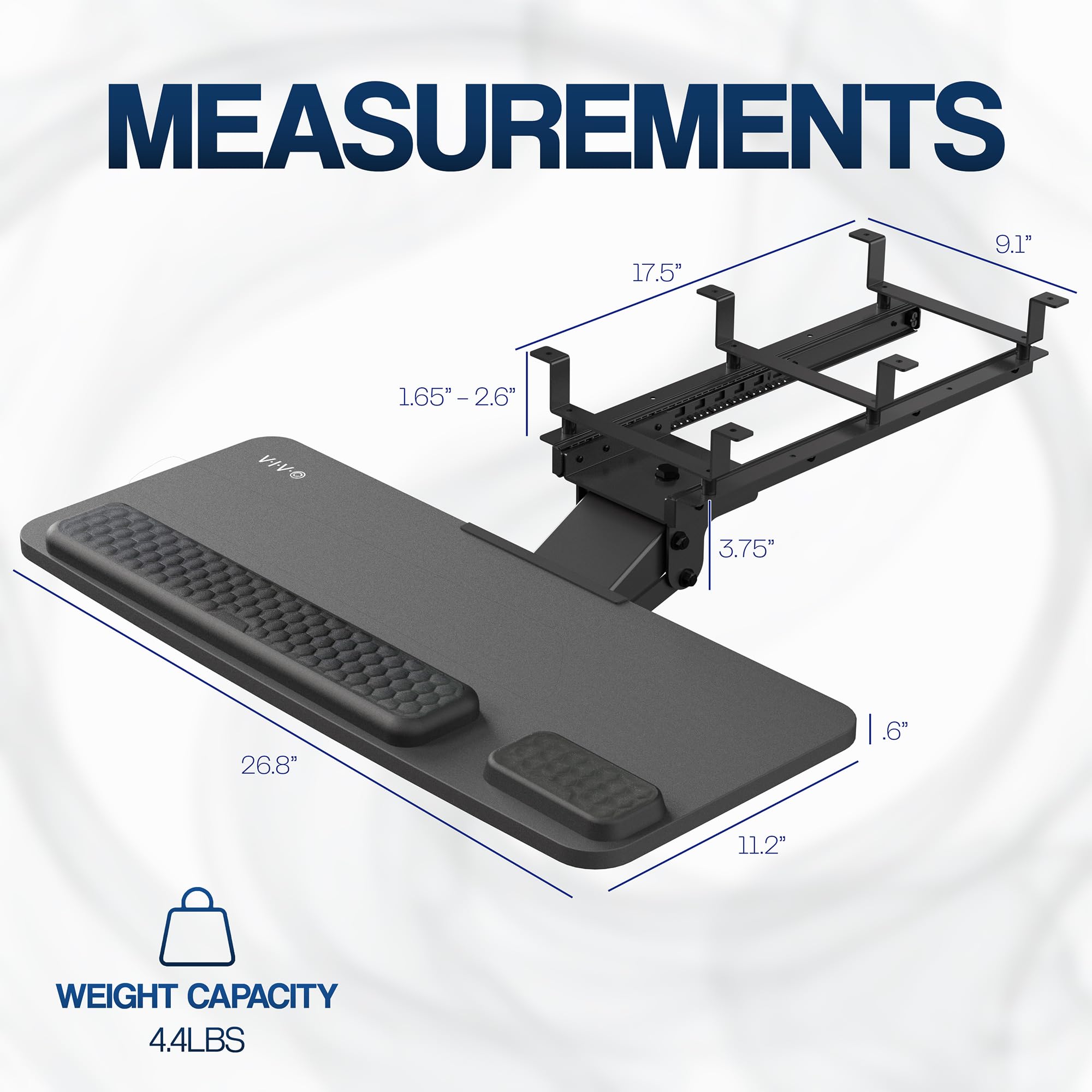 Foto 5 | Bandeja Para Teclado Y Ratón Vivo Premium Ajustable Mount-kb27p-b - Venta Internacional.