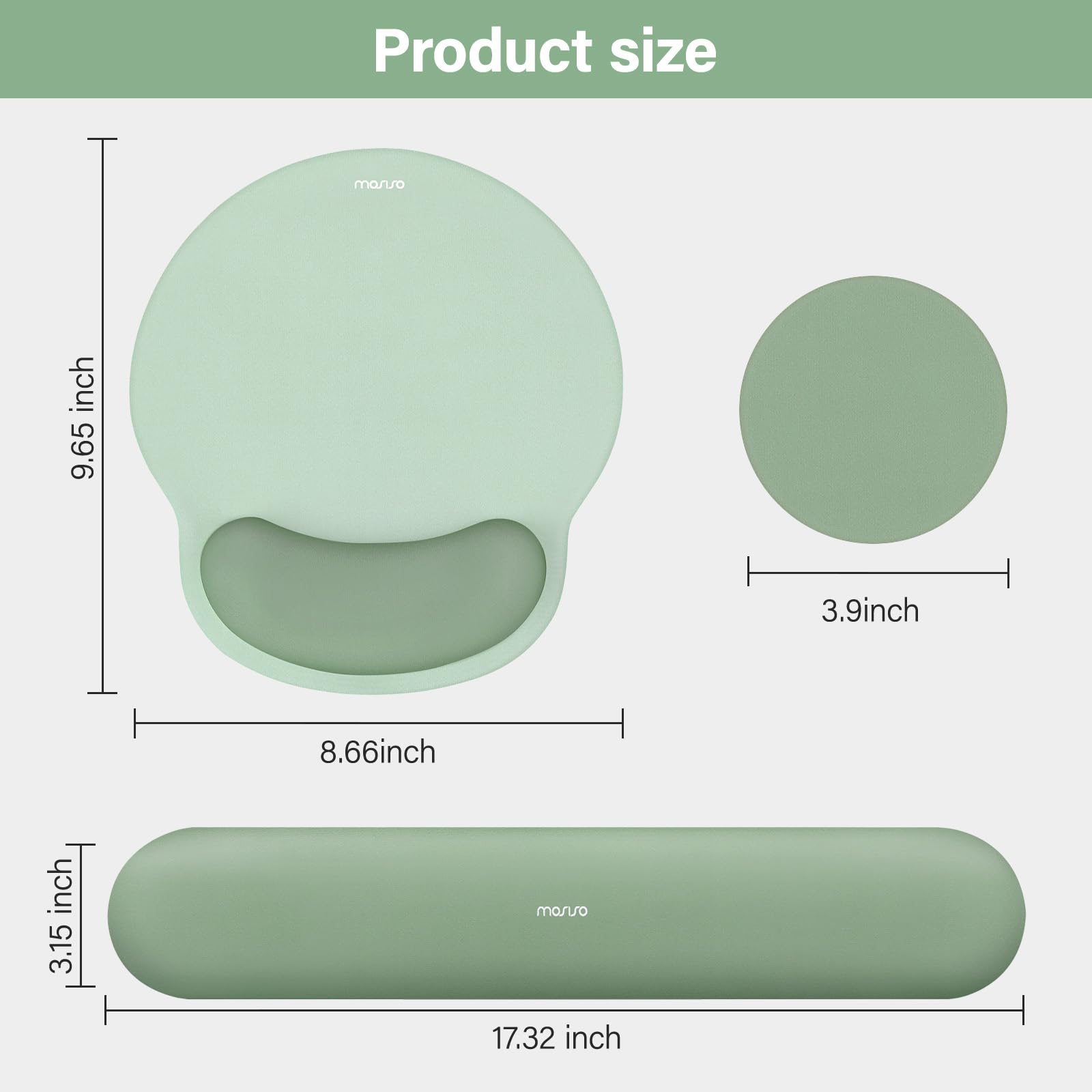 Foto 7 | Set De Soporte Para Reposamuñecas Mosiso Circle Curved Ergonomic - Venta Internacional.