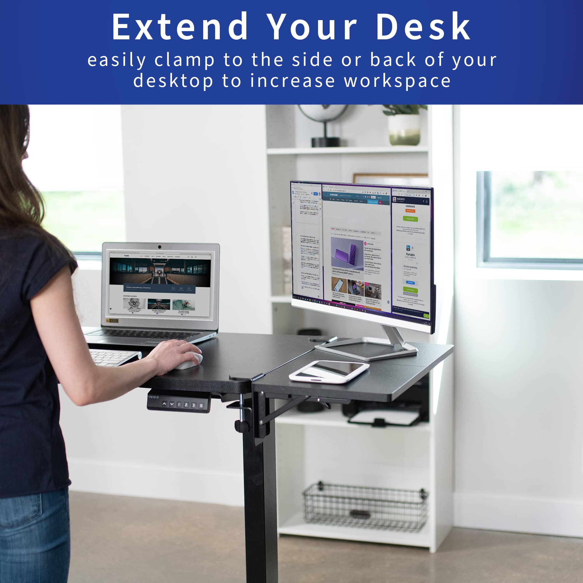 Foto 4 pulgar | Extensor De Escritorio Vivo Desk-ext24 Con Pinza 60 X 30 Cm Negro - Venta Internacional.