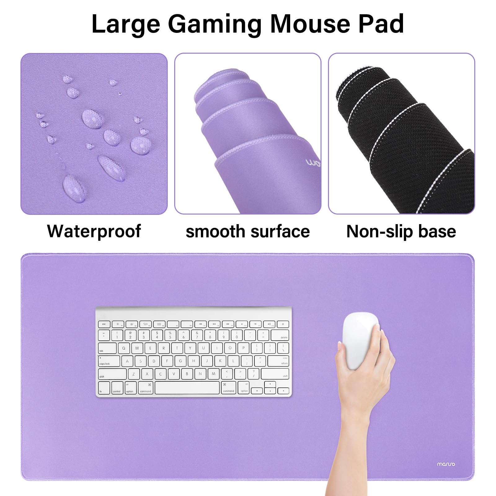 Foto 5 pulgar | Set De Alfombrillas Para Teclado Y Ratón Mosiso Large Gaming, Color Morado - Venta Internacional.