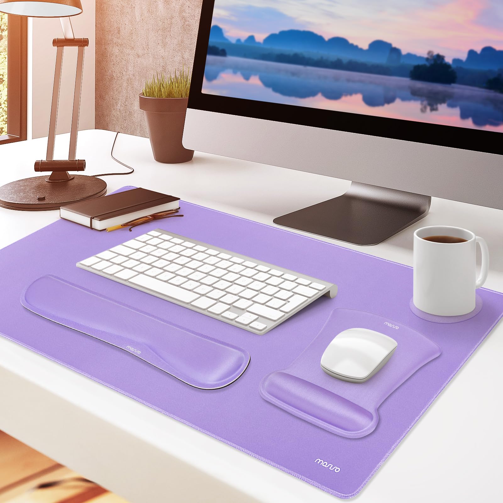 Foto 7 | Set De Alfombrillas Para Teclado Y Ratón Mosiso Large Gaming, Color Morado - Venta Internacional.
