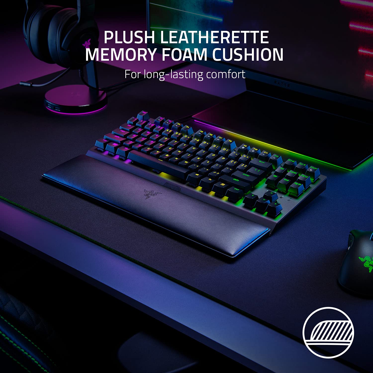 Foto 3 pulgar | Reposamuñecas Razer Ergonómico Para Teclados Sin Llave De Piel - Venta Internacional.