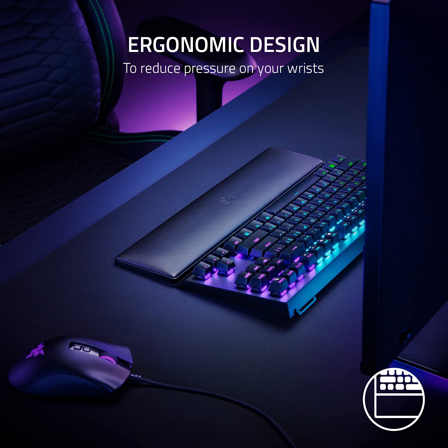 Foto 4 pulgar | Reposamuñecas Razer Ergonómico Para Teclados Sin Llave De Piel - Venta Internacional.
