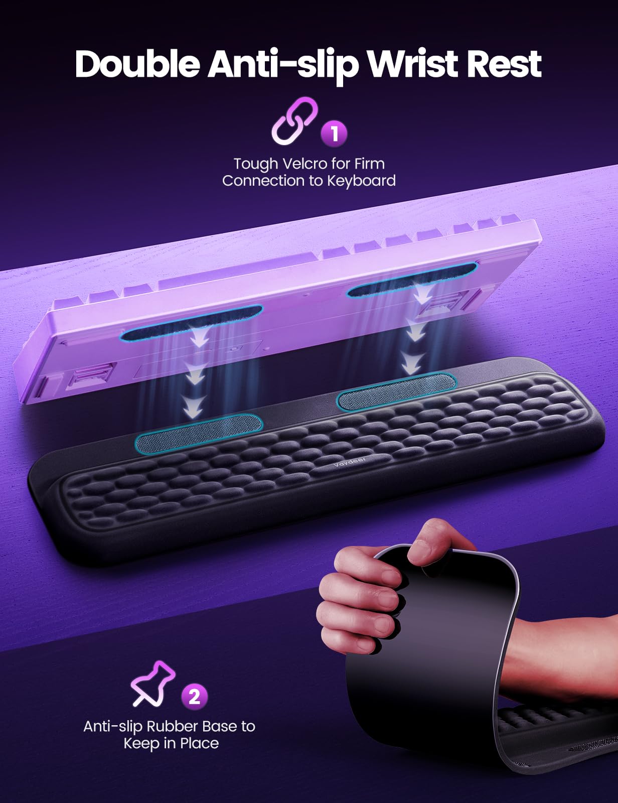 Foto 3 pulgar | Reposamuñecas Para Teclado Vaydeer, Almohadilla De Soporte Completamente Mecánico - Venta Internacional.