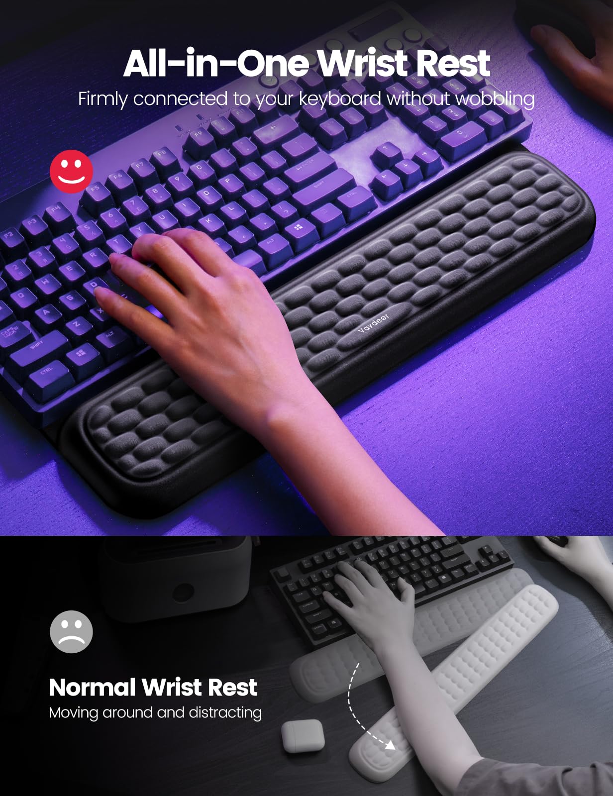 Foto 4 pulgar | Reposamuñecas Para Teclado Vaydeer, Almohadilla De Soporte Completamente Mecánico - Venta Internacional.