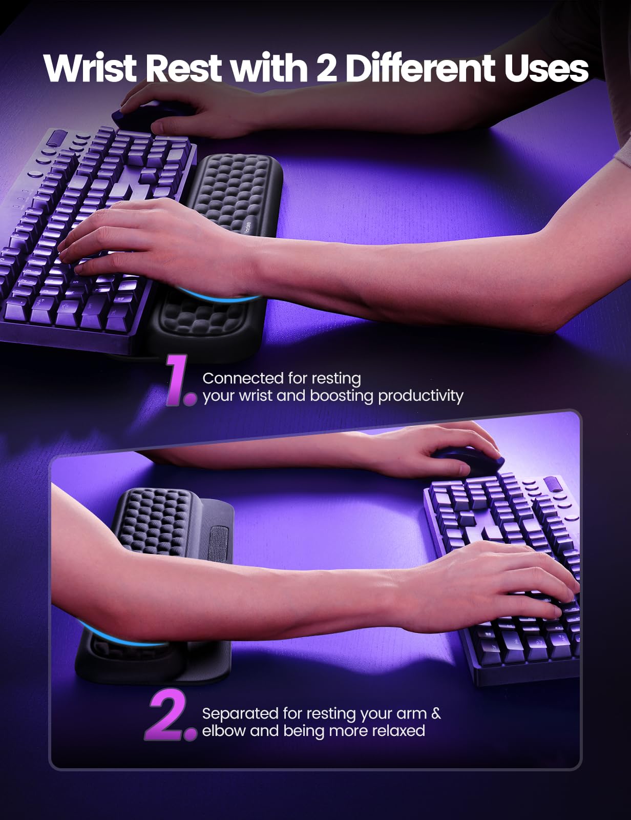 Foto 6 pulgar | Reposamuñecas Para Teclado Vaydeer, Almohadilla De Soporte Completamente Mecánico - Venta Internacional.