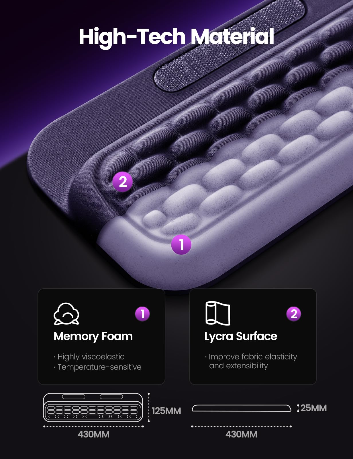 Foto 7 pulgar | Reposamuñecas Para Teclado Vaydeer, Almohadilla De Soporte Completamente Mecánico - Venta Internacional.