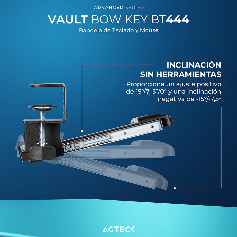 Foto 3 | Bandeja De Teclado Y Mouse Acteck Vault Bow Key Bt444 Reposamuñecas Inclinación Ajustable Negro Ac-9