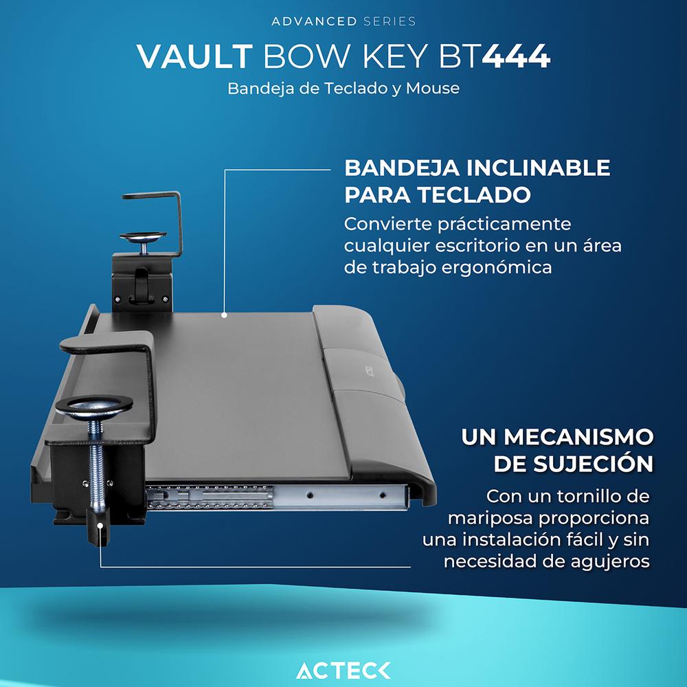Foto 4 | Bandeja De Teclado Y Mouse Acteck Vault Bow Key Bt444 Reposamuñecas Inclinación Ajustable Negro Ac-9