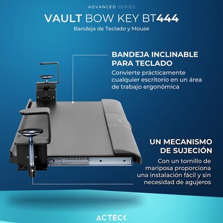 Foto 4 | Bandeja De Teclado Y Mouse Acteck Vault Bow Key Bt444 Reposamuñecas Inclinación Ajustable Negro Ac-9