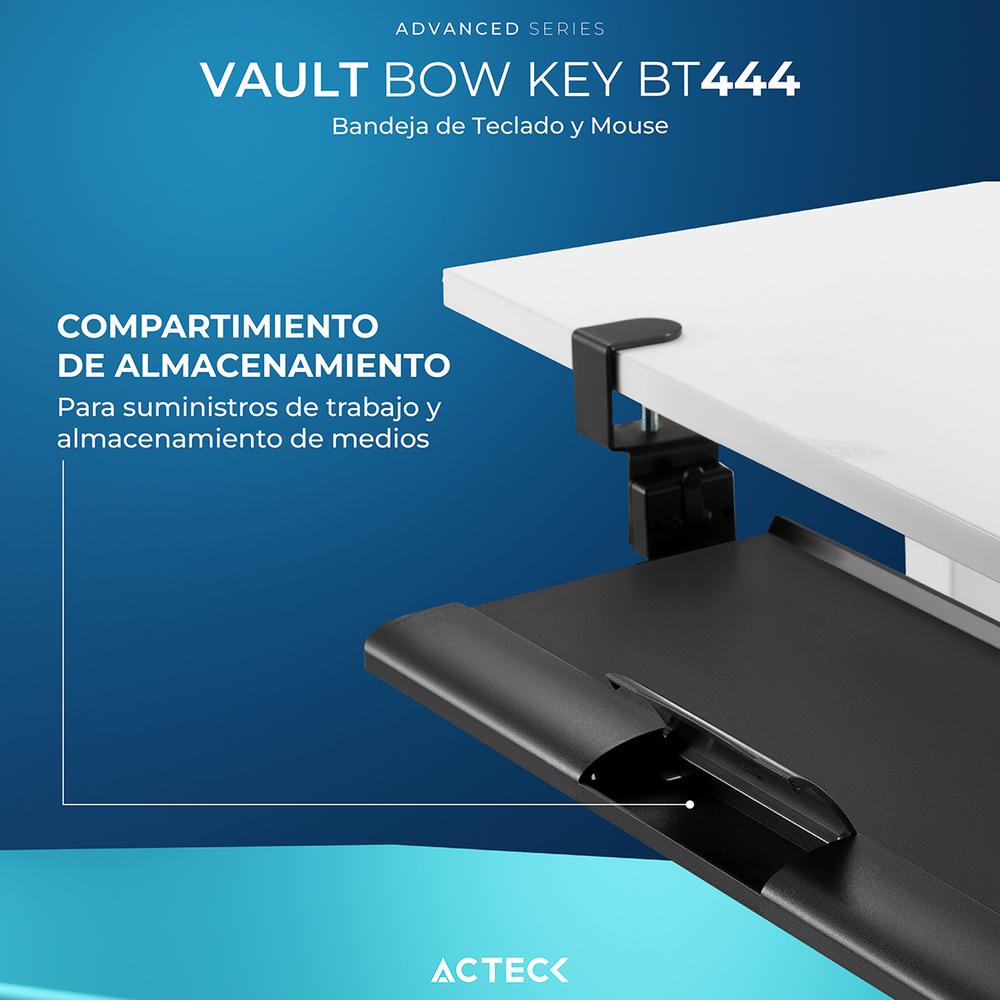Foto 5 | Bandeja De Teclado Y Mouse Acteck Vault Bow Key Bt444 Reposamuñecas Inclinación Ajustable Negro Ac-9