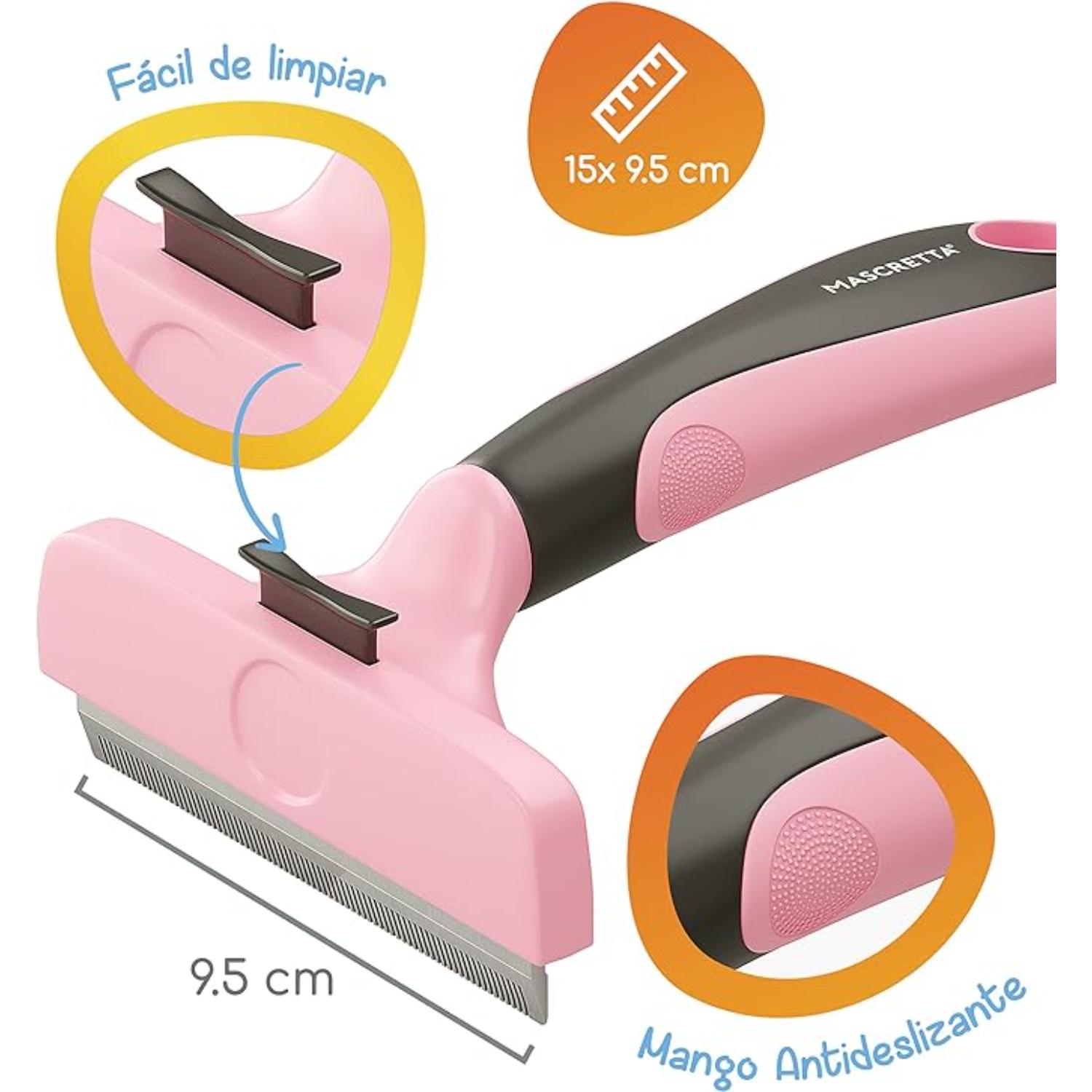 Foto 4 pulgar | Deslanador Para Perro y Gato. Cepillo Grande para Mascotas Mascretta Color Rosa