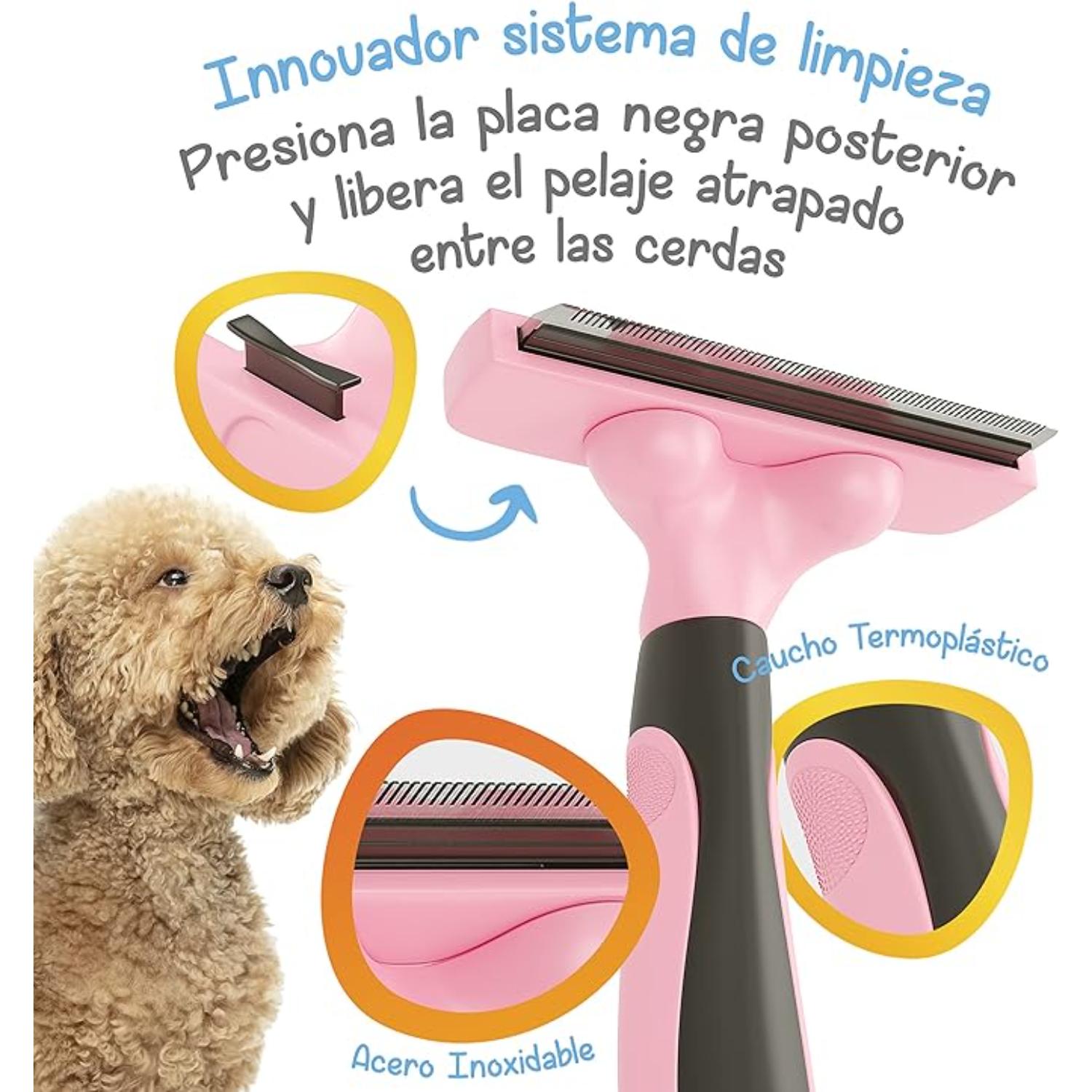 Foto 4 | Deslanador Para Perro y Gato. Cepillo Grande para Mascotas Mascretta Color Rosa