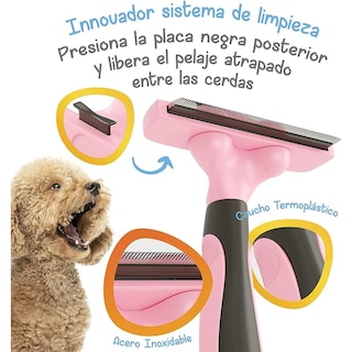 Foto 4 | Deslanador Para Perro y Gato. Cepillo Grande para Mascotas Mascretta Color Rosa
