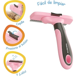 Foto 5 | Deslanador Para Perro y Gato. Cepillo Grande para Mascotas Mascretta Color Rosa