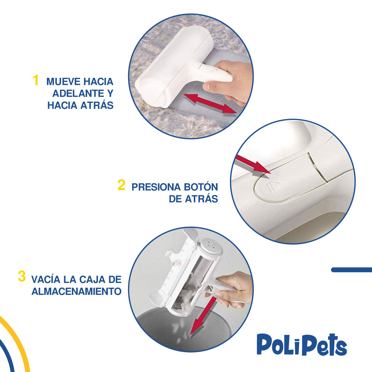 Foto 6 pulgar | Rodillo Removedor Quita Pelusa y Pelo de Mascota Poli Pets Blanco