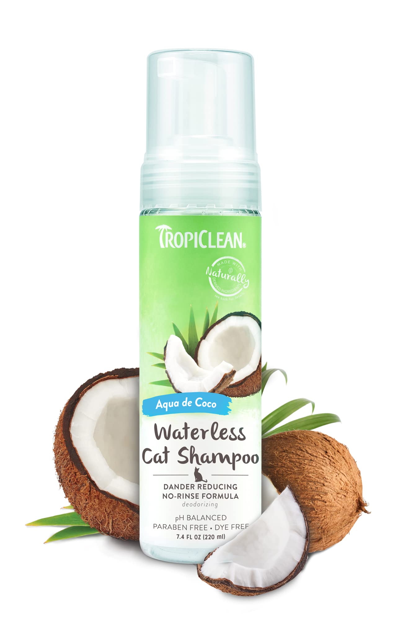 Champú Sin Agua Para Gatos Tropiclean Aqua De Coco 220 Ml - Venta Internacional.