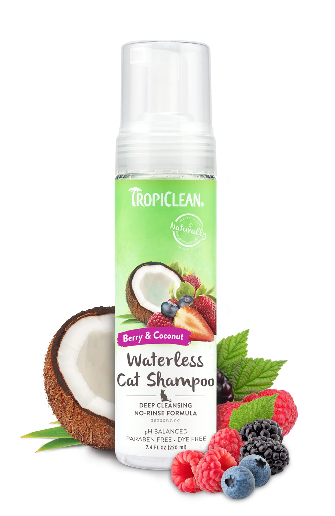 Foto 1 | Champú Sin Agua Para Gatos Tropiclean Berry Coconut, 220 Ml, Ee. Uu. - Venta Internacional.