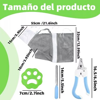 Foto 2 | Bolsa Para Bañar/corte Uña Gato Bolsa De Baño Eo Safe Imports Esi-14142 Gris