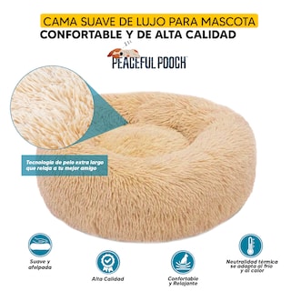 Foto 4 | Cama para mascotas Perro, Gato con cepillo Tv Ofertas Peaceful Pooch Beige Desmontable con cierre para retiro de fun